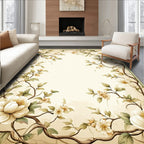 Elegant Floral Vine Botanical Motif Rug
