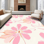 Delicate Pink Floral Swirl Pattern Rug
