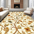 Vintage Floral Scrollwork Nature Pattern Rug