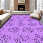 Abstract Swirl Floral Outline Pattern Rug