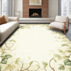 Soft White Rose Vine Pattern Rug
