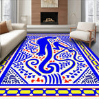 Blue Beast Bird Bold Design Rug