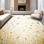 Whimsical Dandelion Ladybug Meadow Rug