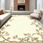 Delicate Floral Vine Border Design Rug