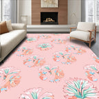 Painterly Floral Design In Blush Tones Rug