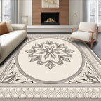 Elegant Oval Center Floral Design Rug