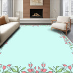 Floral Vine Decorative Border Design Rug