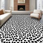 Abstract Black White Dot Pattern Rug