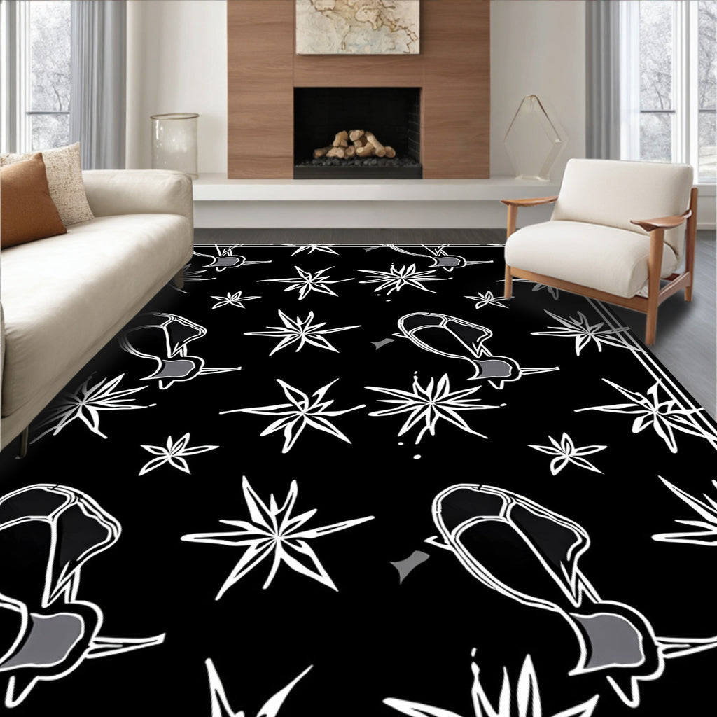 Abstract Star And Figure Pattern Rug