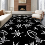 Abstract Star And Figure Pattern Rug