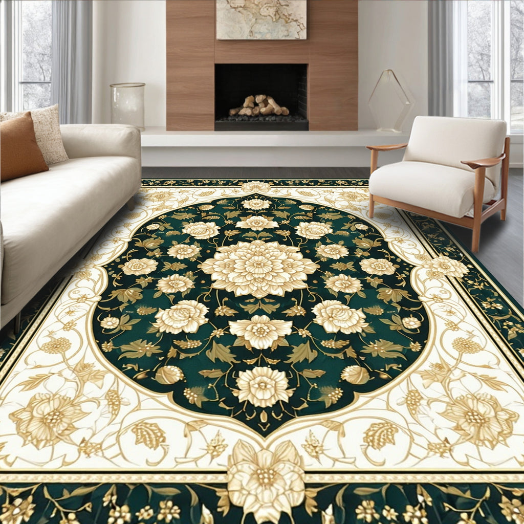 Elegant Floral Medallion Pattern Rug