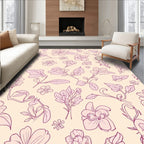 Delicate Floral Vine Hand-Drawn Design Rug