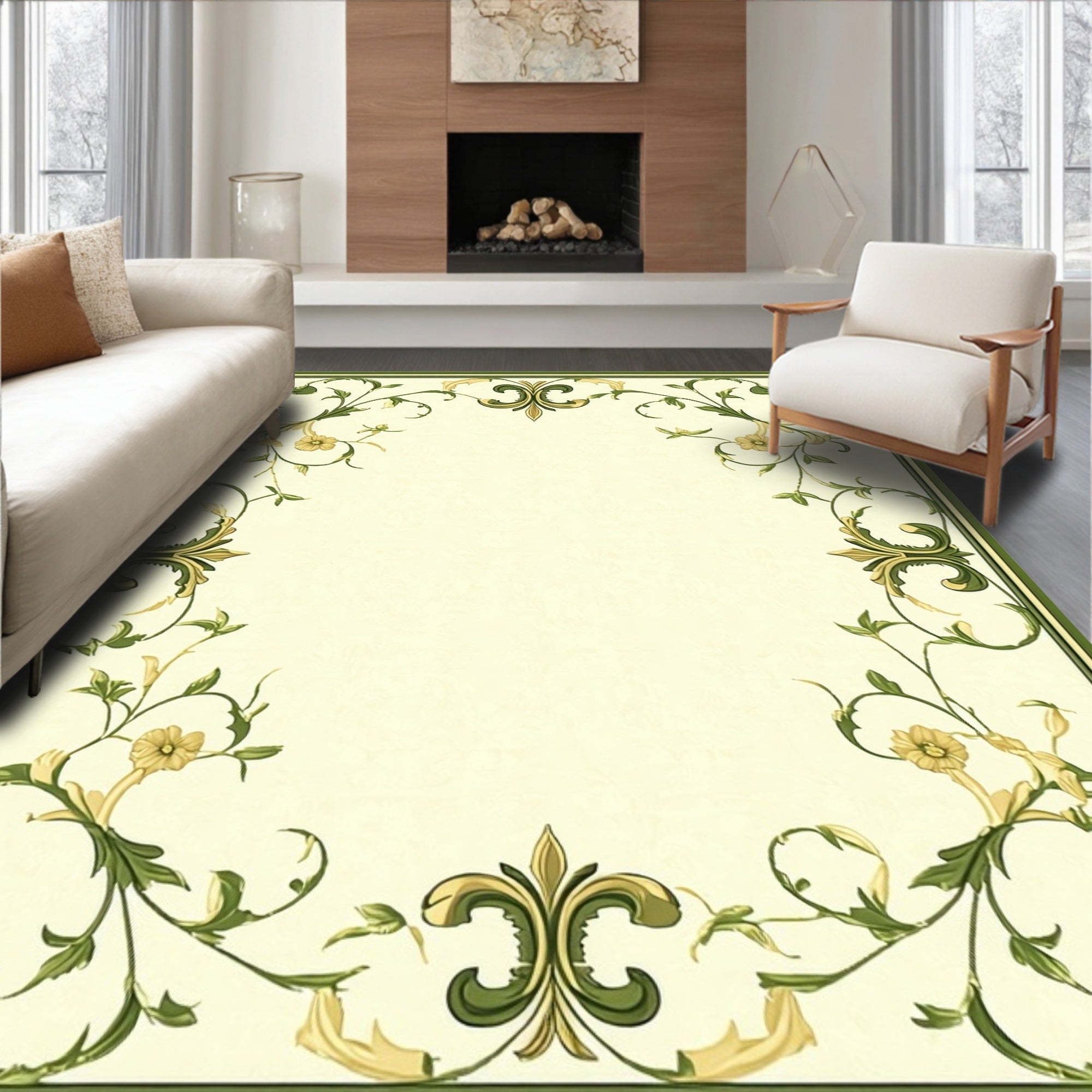 Ornate Floral Vines Meadow Rug