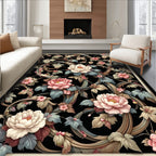 Elegant Floral Swirls And Blooms Rug