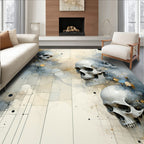 Ethereal Skull Abstract Geometric Design Rug