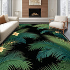 Tropical Palm Leaf Floral Design Rug