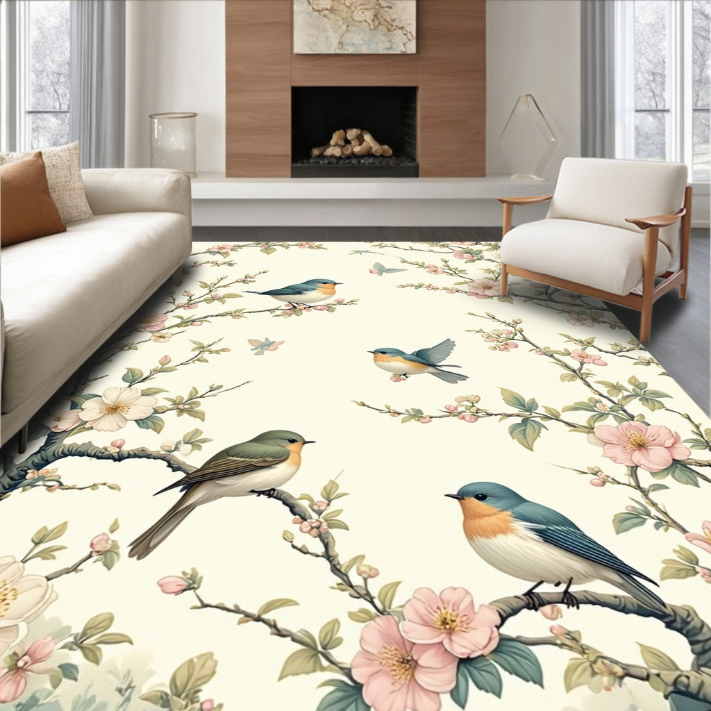 Chinoiserie Birds and Blossoms Pattern Rug
