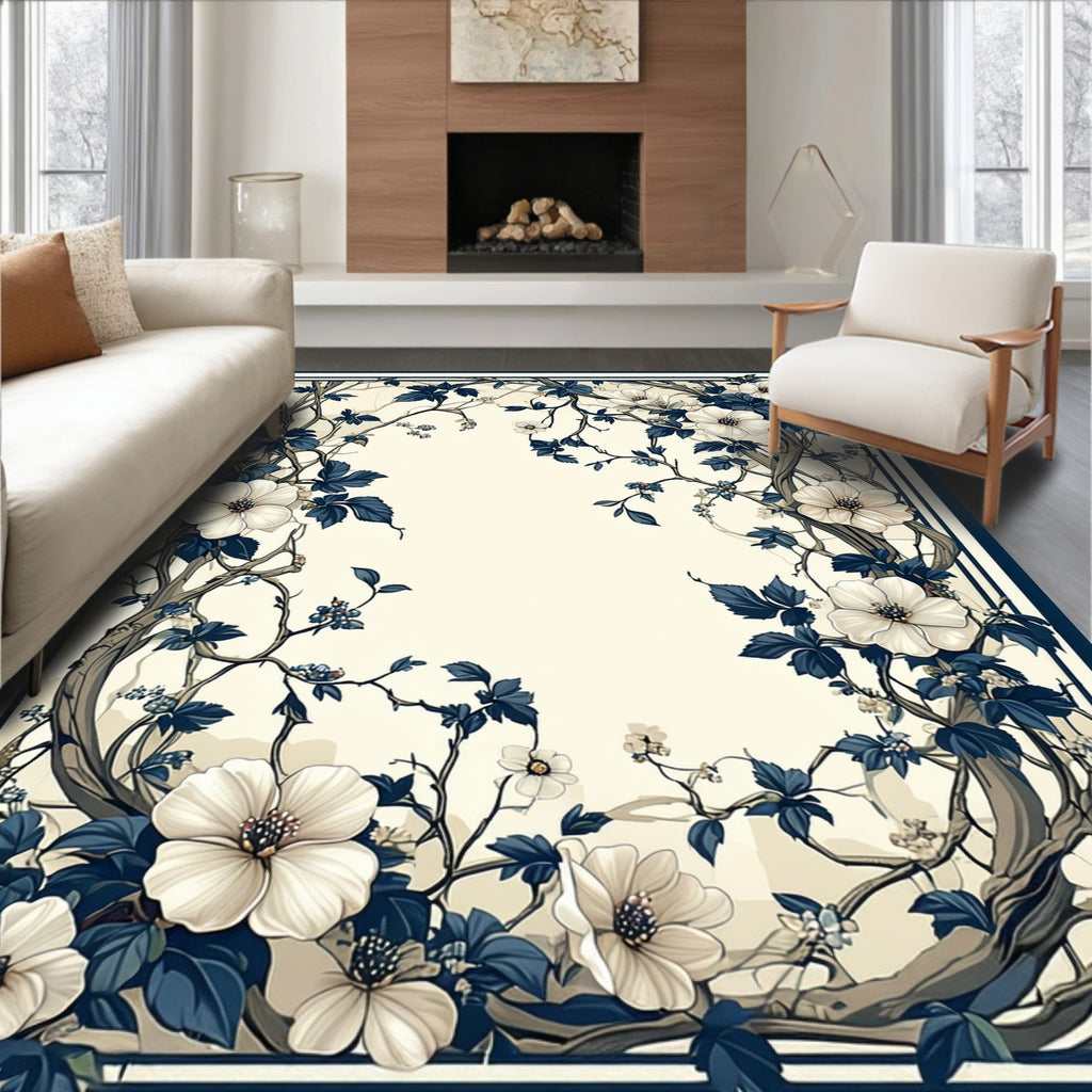 Art Nouveau Floral Vine Design Rug