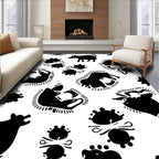 Abstract Animals Black White Pattern Rug