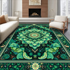 Verdant Floral Mandala Art Rug