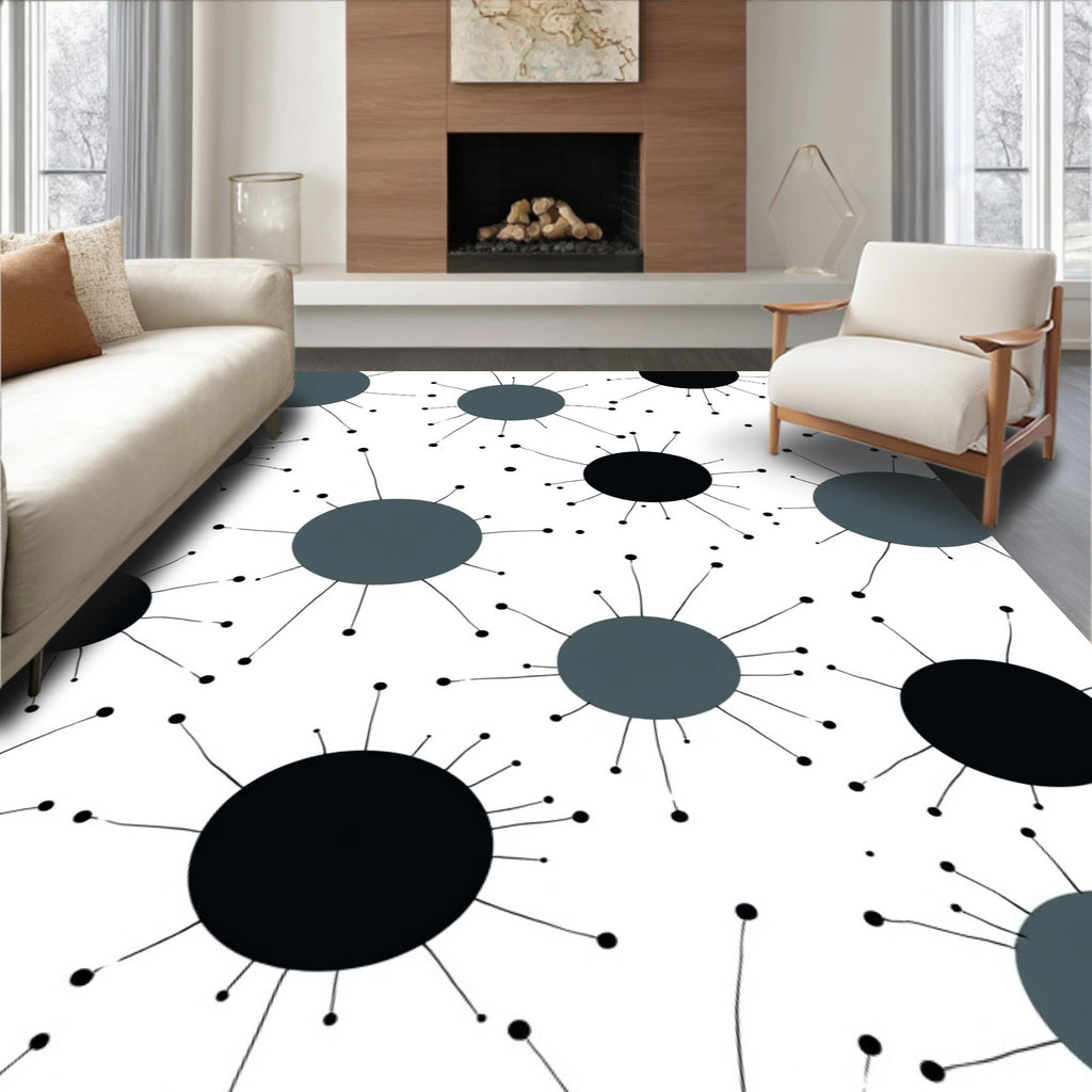 Abstract Starburst Patterned Rug