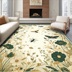 Whimsical Bees and Flowers Garden Design Rug