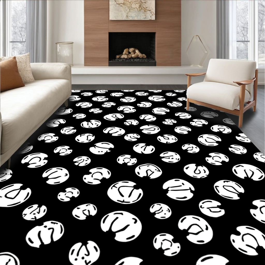 Abstract White Circles Seamless Pattern Rug