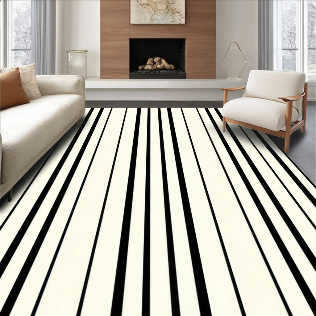 Bold Vertical Stripe Pattern Rug