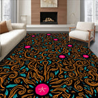 Whimsical Floral Swirls Pattern Rug