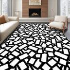 Abstract Rectangular Outline Graphic Design Rug