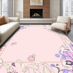 Whimsical Floral Outline Pattern Rug