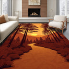 Sunset Forest River Landscape Rug