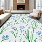 Blue Botanical Artistry Pattern Rug