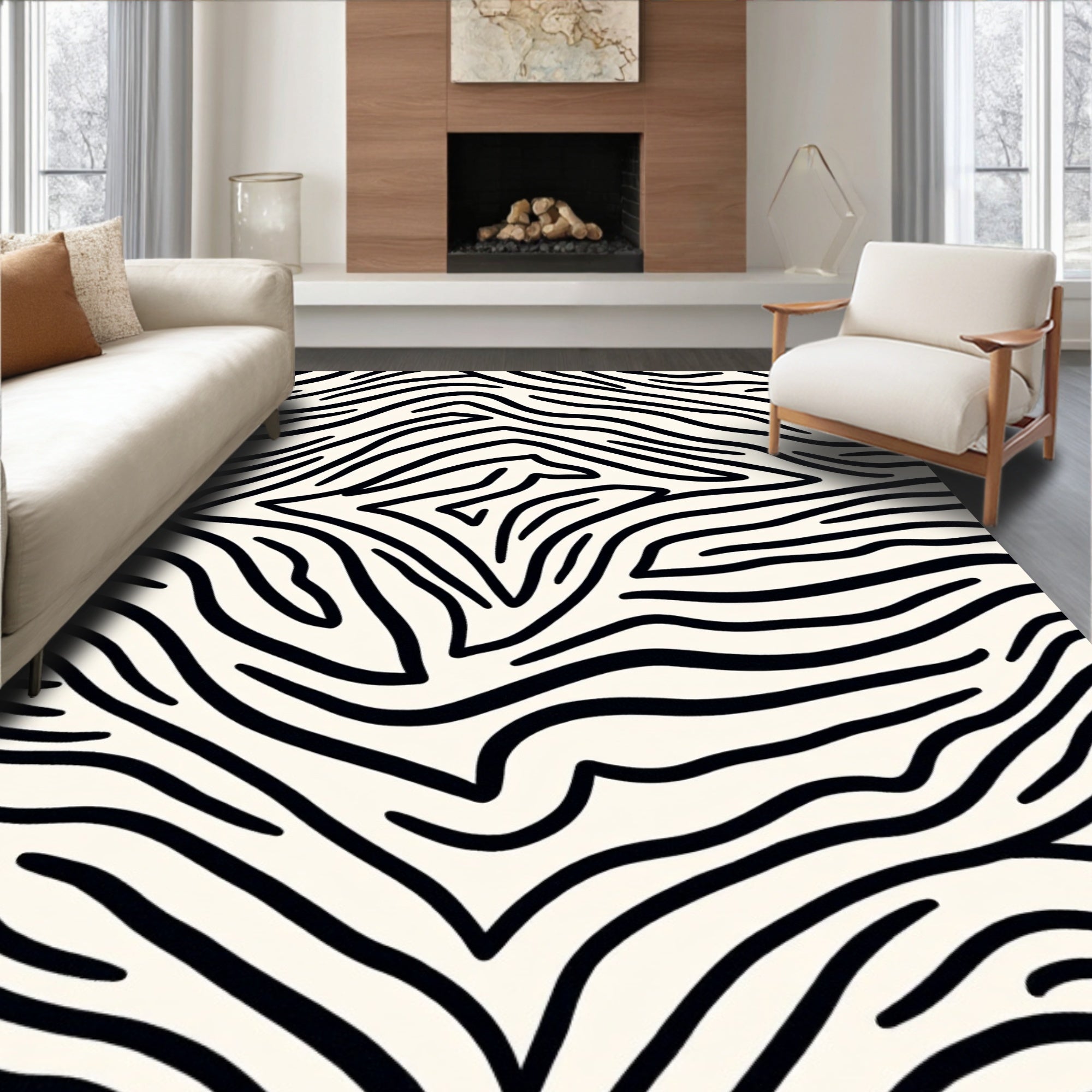 Classic Zebra Stripe Pattern Rug