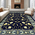 Golden Floral Vine Pattern Rug