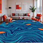 Flowing Leaf Abstract Pattern Rug