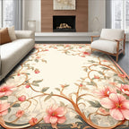 Elegant Floral Vine Scroll Design Rug