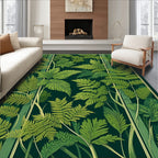 Lush Green Fern Forest Canopy Rug