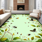 Whimsical Insects Botanical Garden Design Rug