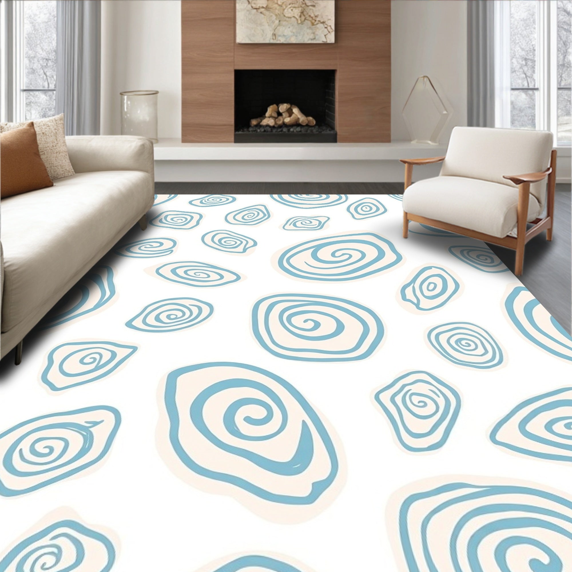 Abstract Swirl Pattern Rug