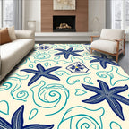 Coastal Starfish Swirls Pattern Rug
