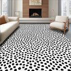 Abstract Black White Dot Pattern Rug