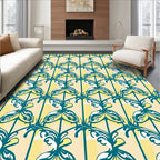 Teal Butterfly Arch Pattern Rug