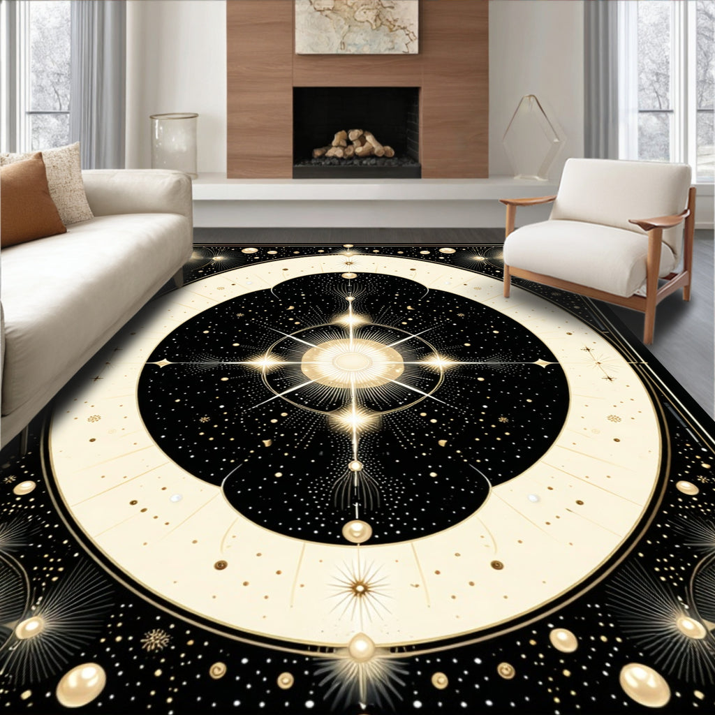 Celestial Starburst Geometric Pattern Rug