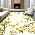 Delicate Floral Branch Artwork Rug