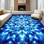 Radiant Blue Mandala Bloom Rug
