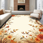 Floral Vines Delicate Blooms Pattern Rug