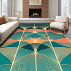 Golden Fan Art Deco Pattern Rug