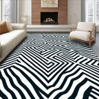 Monochromatic Maze Lines Rug