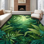 Lush Forest Fern Pattern Rug